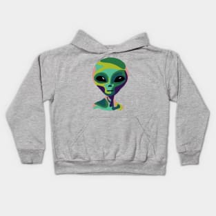 Pop Art Alien Portrait Kids Hoodie